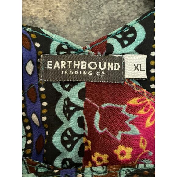 Earthbound Trading Dress XL T Strap Racerback Boho Hippie Gypsy Peasant Granola - Picture 4 of 9